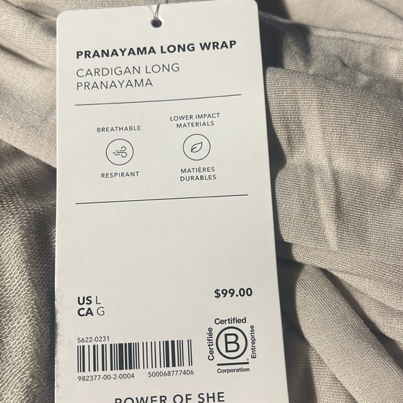 NWT-Athleta Abalone Pranayama Long Wrap, Large - Picture 10 of 10